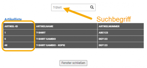 Suche Kunden-Id